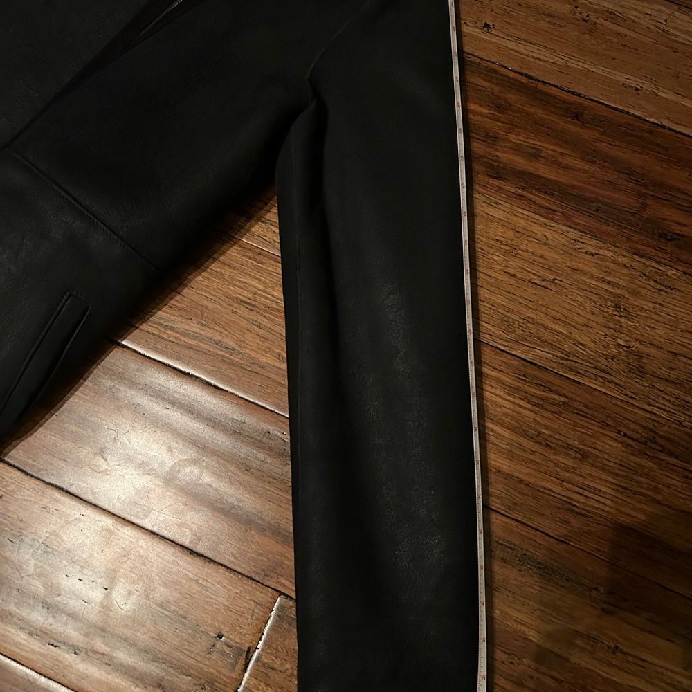 ME+EM 2022 Genuine Sheepskin Shearling Leather Reversible Moto Jacket - Picture 8 of 10